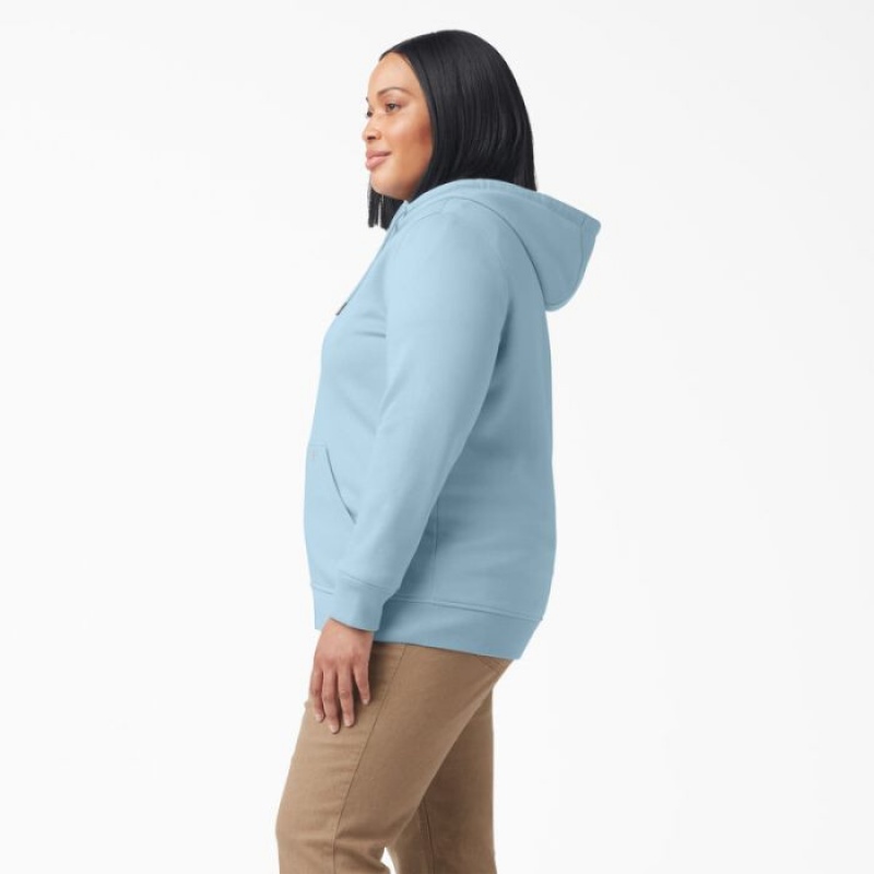 Dickies Plus Heavyweight Full-Zip Hoodie Albastri | ETQF9522