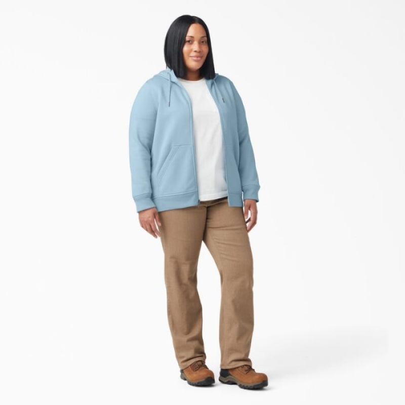 Dickies Plus Heavyweight Full-Zip Hoodie Albastri | ETQF9522