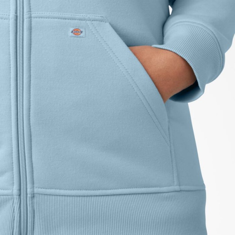 Dickies Plus Heavyweight Full-Zip Hoodie Albastri | ETQF9522