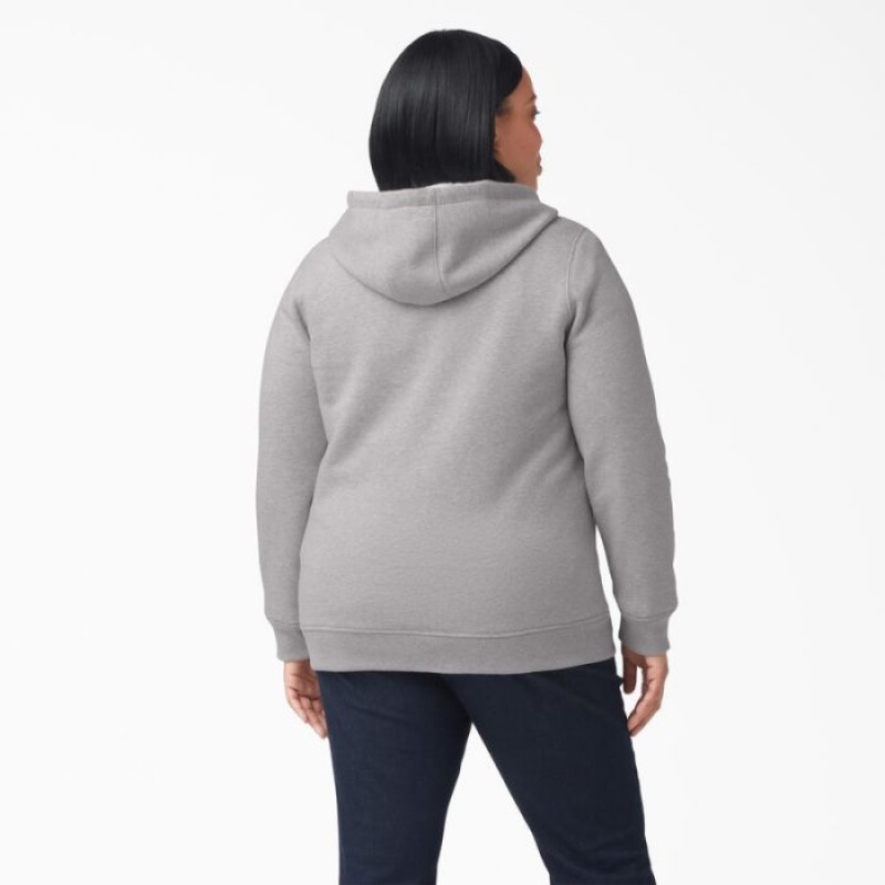 Dickies Plus Heavyweight Full-Zip Hoodie Gri | FRLT8253