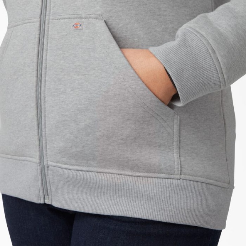 Dickies Plus Heavyweight Full-Zip Hoodie Gri | FRLT8253