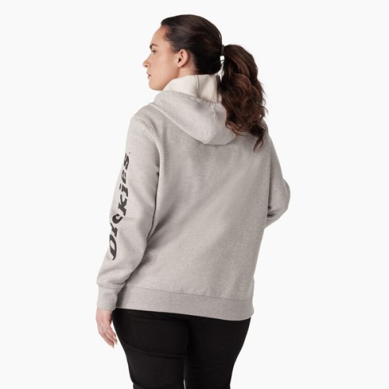 Dickies Plus Heavyweight Logo Sleeve Pullover Gri | JMTV4196