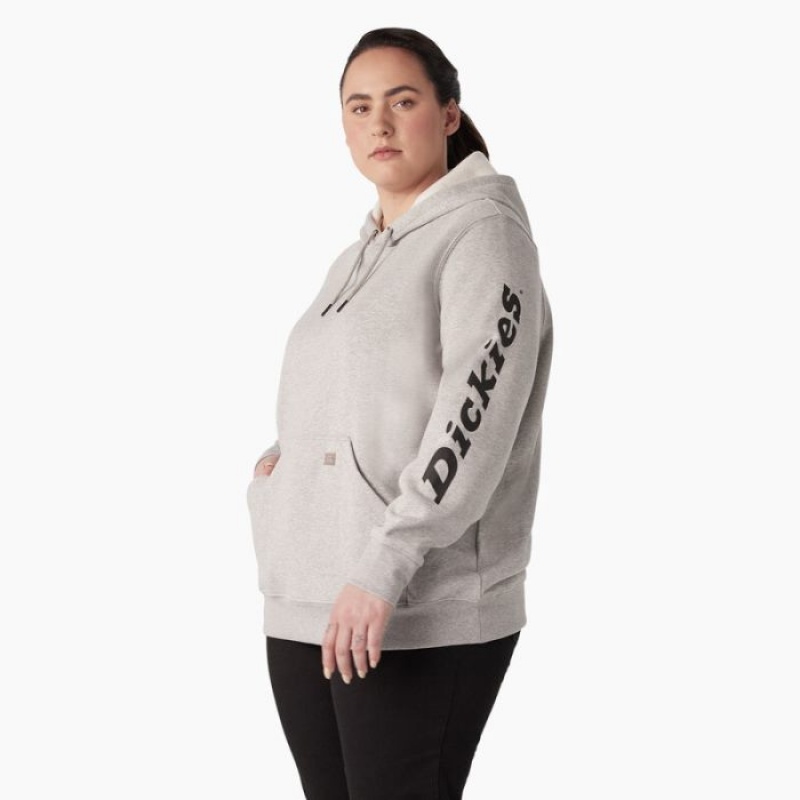Dickies Plus Heavyweight Logo Sleeve Pullover Gri | JMTV4196