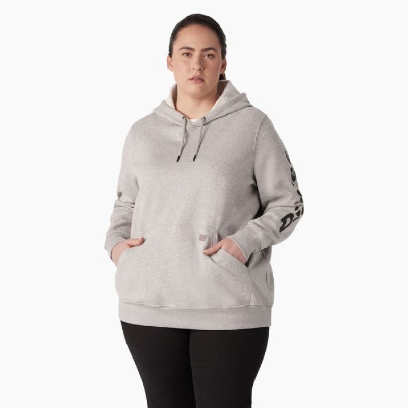 Dickies Plus Heavyweight Logo Sleeve Pullover Gri | JMTV4196