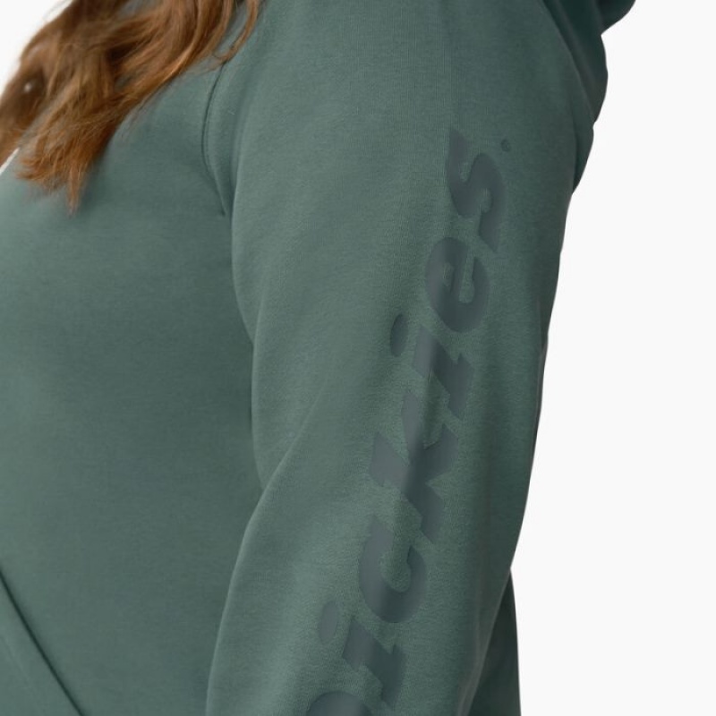 Dickies Plus Heavyweight Logo Sleeve Pullover Verzi | DLPJ7007