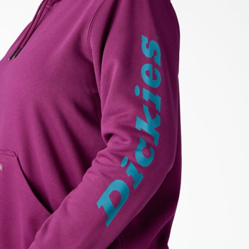 Dickies Plus Heavyweight Logo Sleeve Pullover Violet | CEJT1203