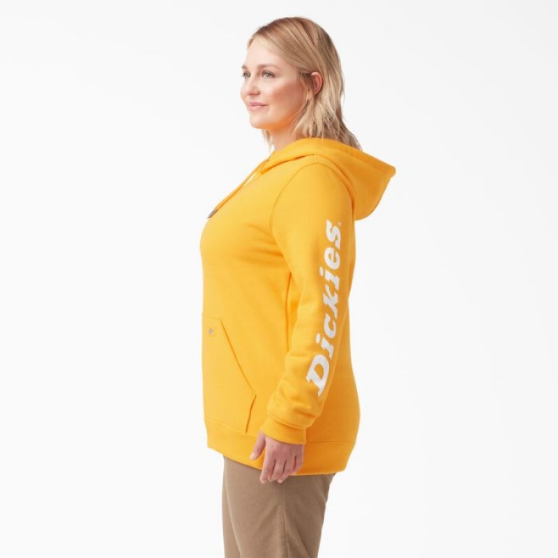 Dickies Plus Heavyweight Logo Sleeve Pullover Galbeni | YKFI3748