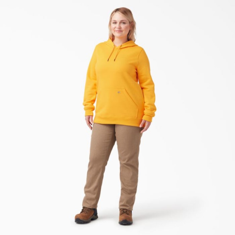 Dickies Plus Heavyweight Logo Sleeve Pullover Galbeni | YKFI3748