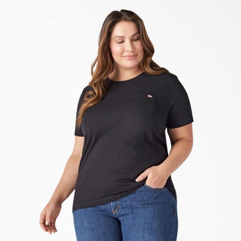 Dickies Plus Heavyweight Scurte Sleeve Pocket T-Shirt Negrii | AUHY1784