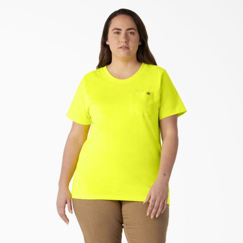 Dickies Plus Heavyweight Scurte Sleeve Pocket T-Shirt Galbeni Deschis | VTNP6360