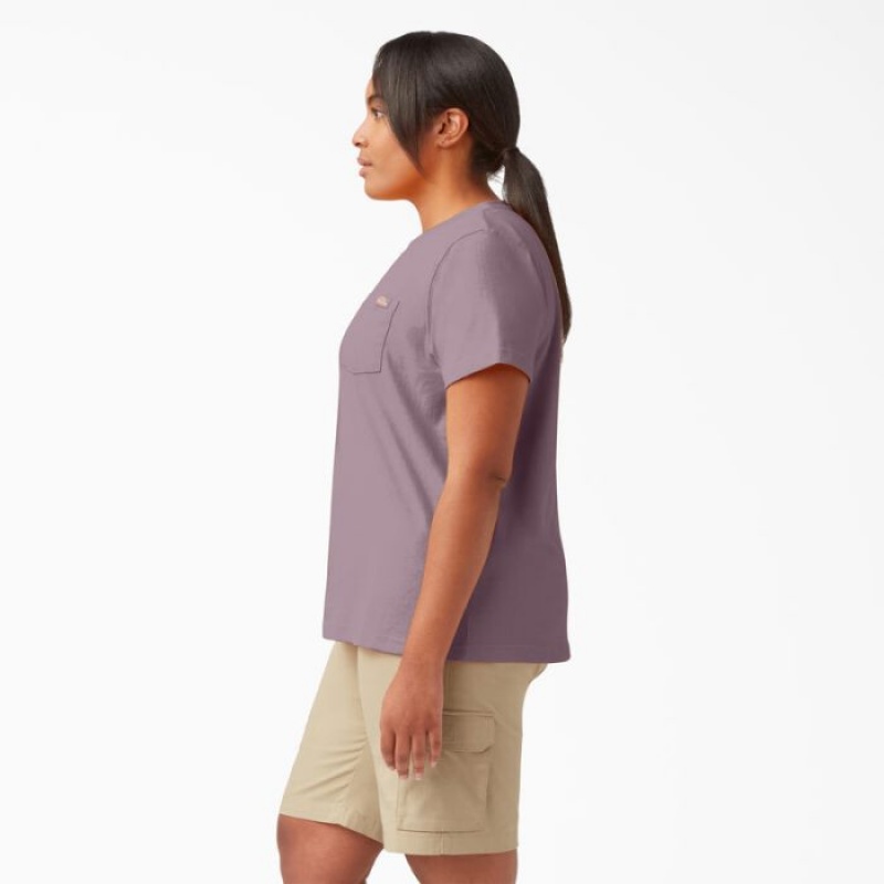 Dickies Plus Heavyweight Scurte Sleeve Pocket T-Shirt Violet | CZGF5867