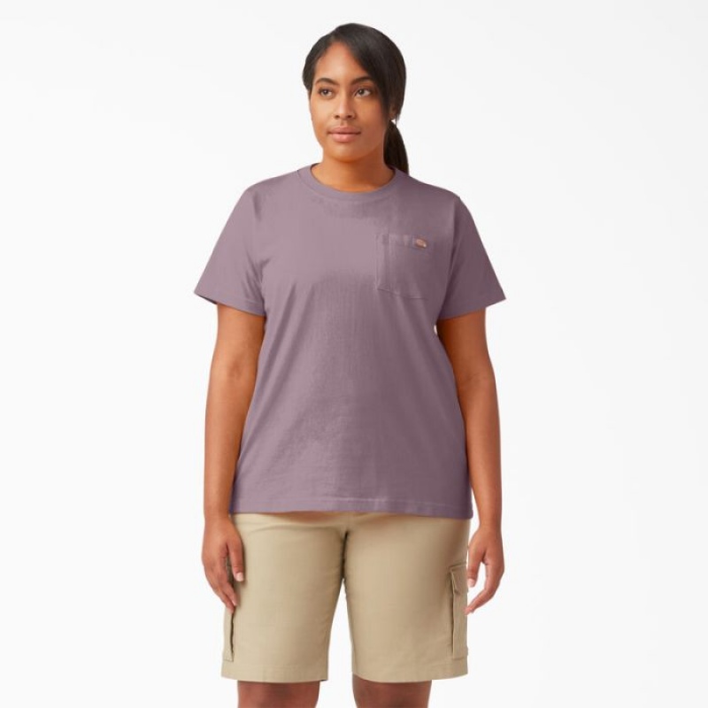 Dickies Plus Heavyweight Scurte Sleeve Pocket T-Shirt Violet | CZGF5867