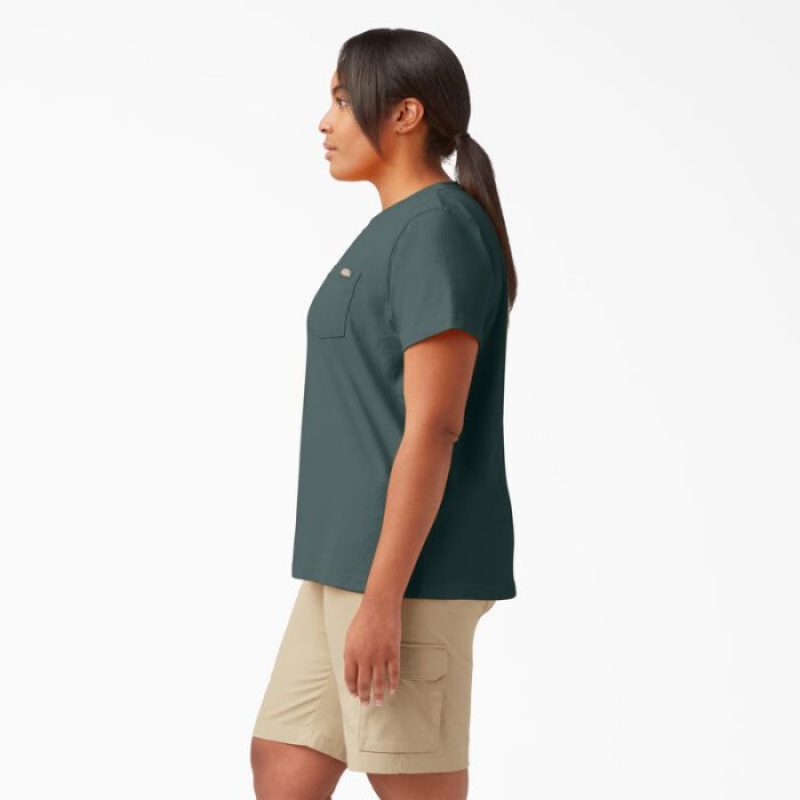 Dickies Plus Heavyweight Scurte Sleeve Pocket T-Shirt Verzi | RPYV7617
