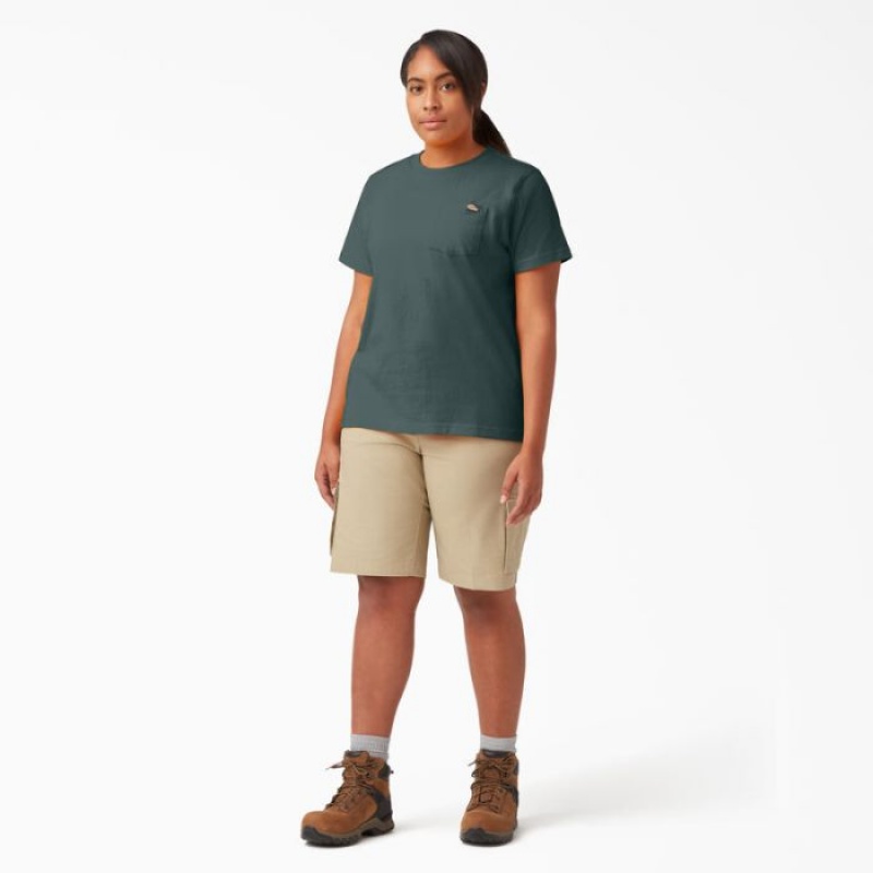 Dickies Plus Heavyweight Scurte Sleeve Pocket T-Shirt Verzi | RPYV7617