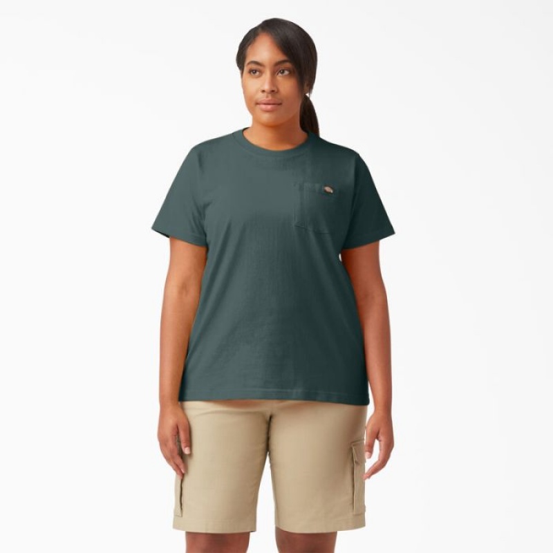 Dickies Plus Heavyweight Scurte Sleeve Pocket T-Shirt Verzi | RPYV7617