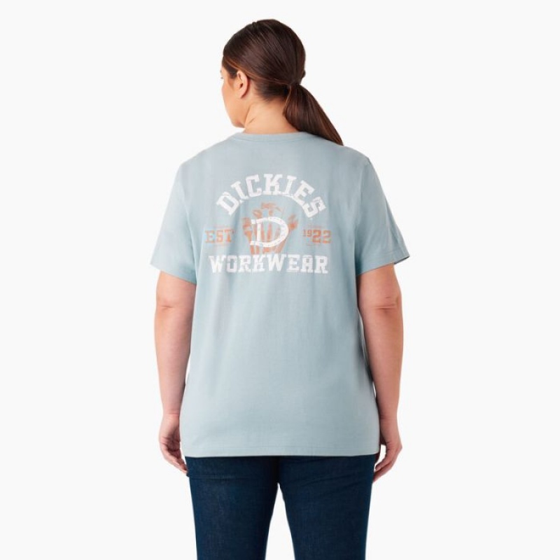 Dickies Plus Heavyweight Workwear Grafice T-Shirt Albastri | LDCX3610