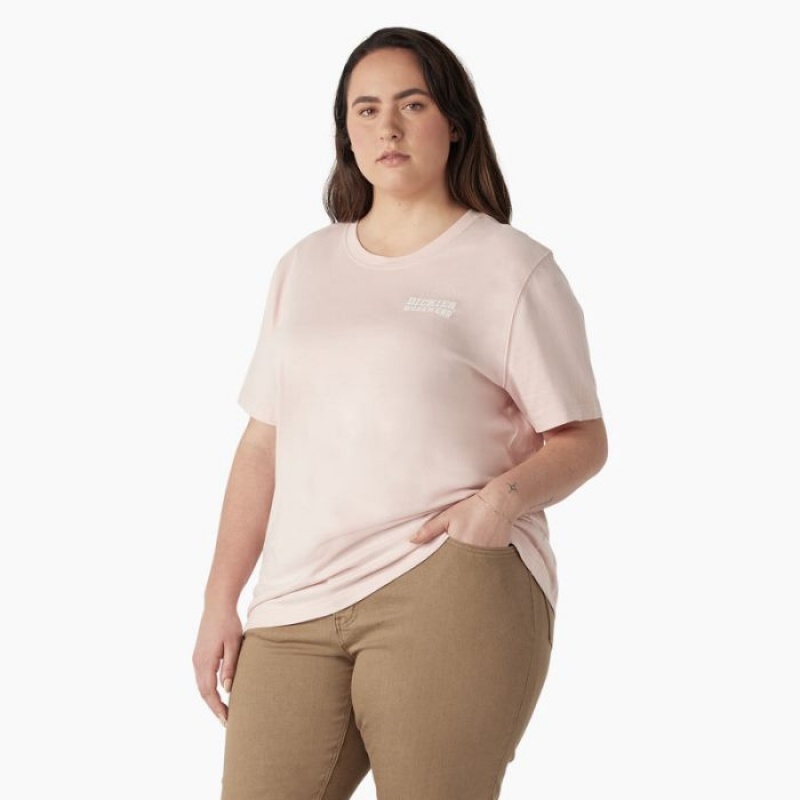 Dickies Plus Heavyweight Workwear Grafice T-Shirt Roz | CJGZ7684
