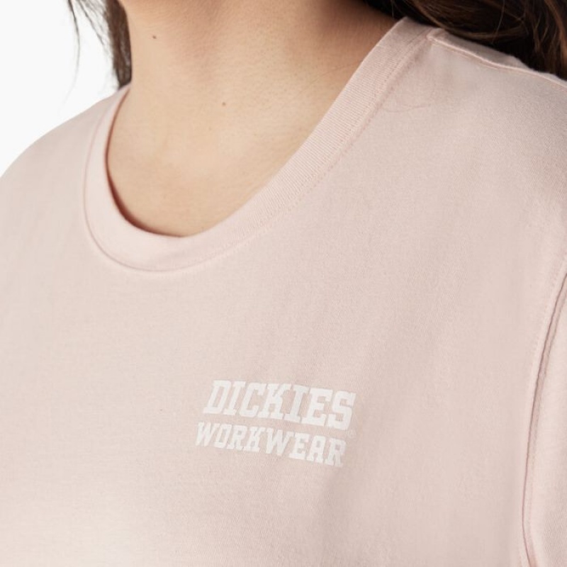 Dickies Plus Heavyweight Workwear Grafice T-Shirt Roz | CJGZ7684