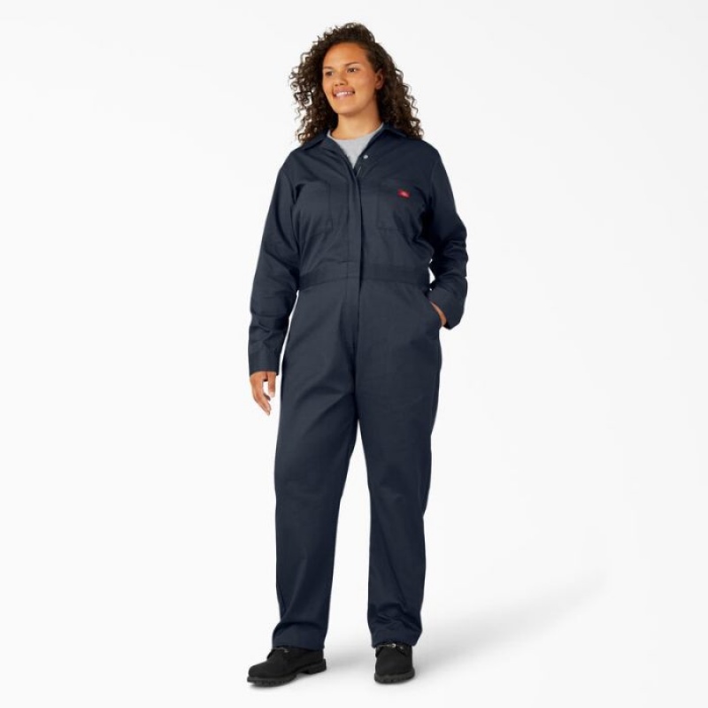 Dickies Plus Long Sleeve Coveralls Bleumarin | NSEV1548