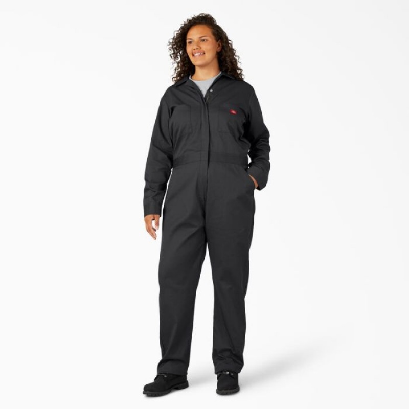 Dickies Plus Long Sleeve Coveralls Negrii | IYZY3914