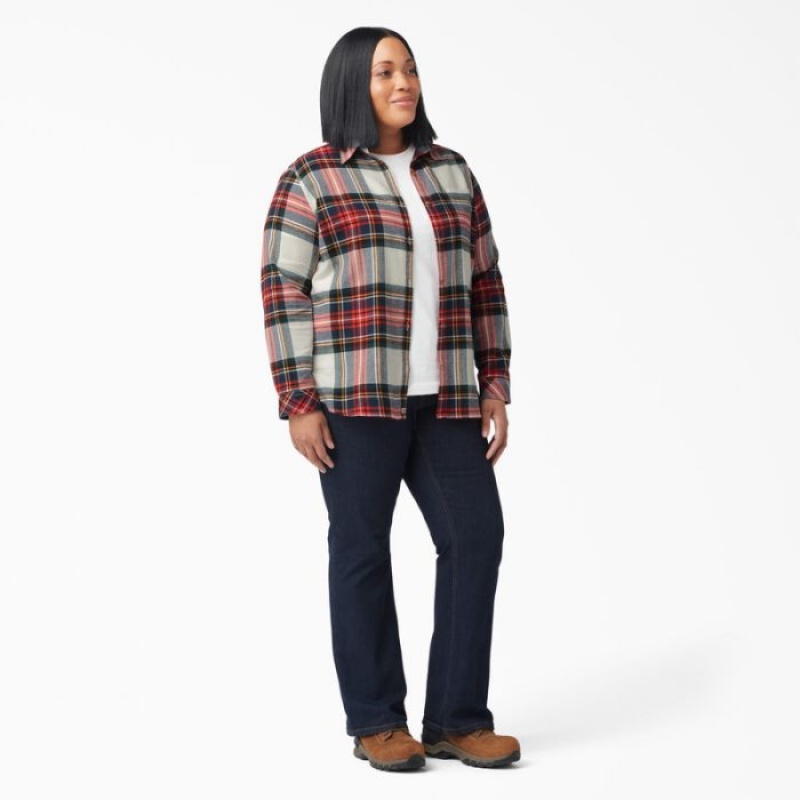 Dickies Plus Long Sleeve Plaid Flannel Shirt Portocalii | YIVD3750
