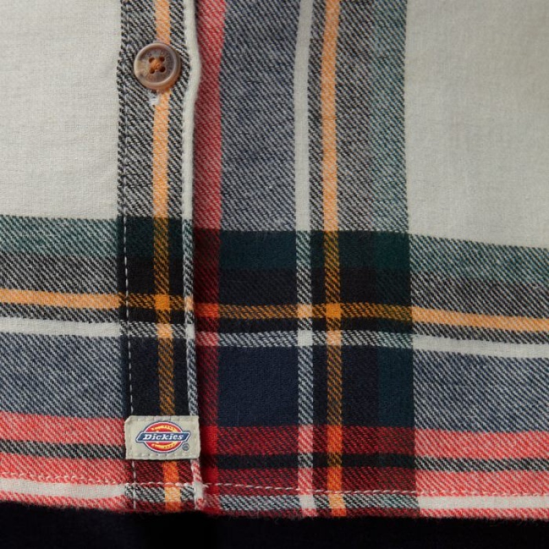 Dickies Plus Long Sleeve Plaid Flannel Shirt Portocalii | YIVD3750