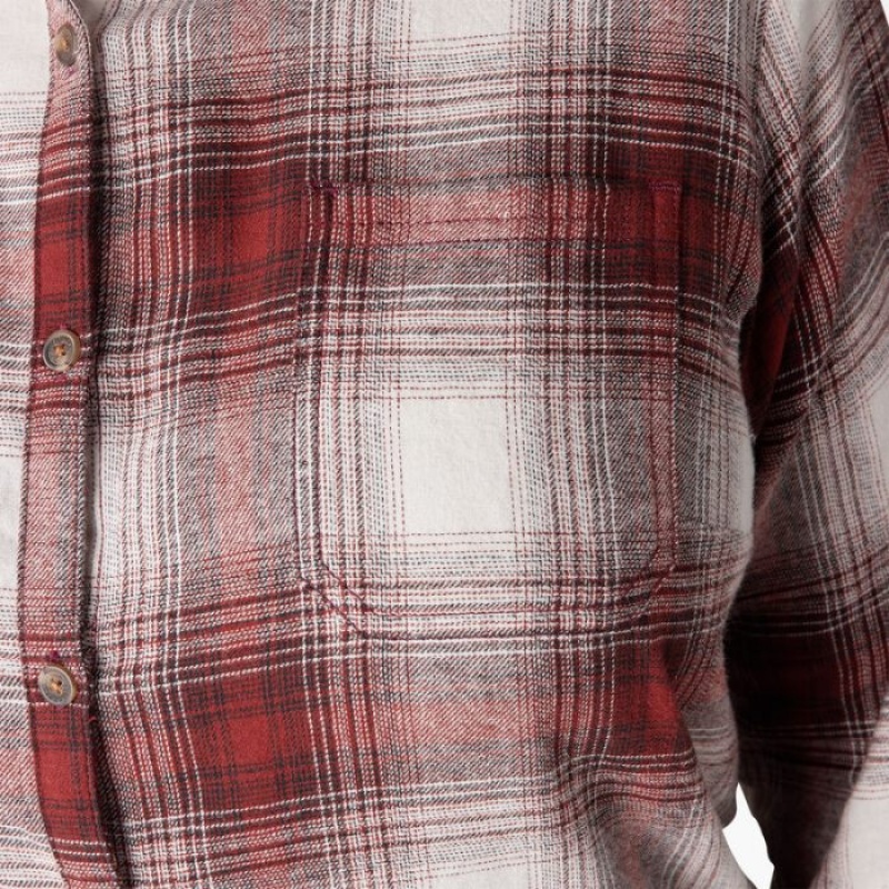 Dickies Plus Long Sleeve Plaid Flannel Shirt Rosii Inchis | YZWQ1002