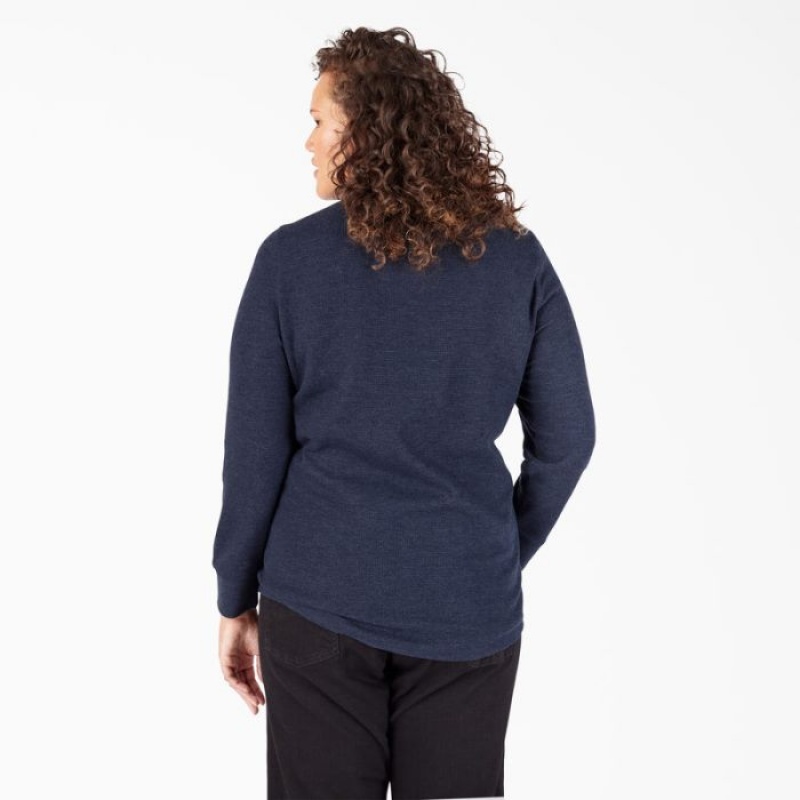 Dickies Plus Long Sleeve Thermal Shirt Bleumarin | KAJK9227