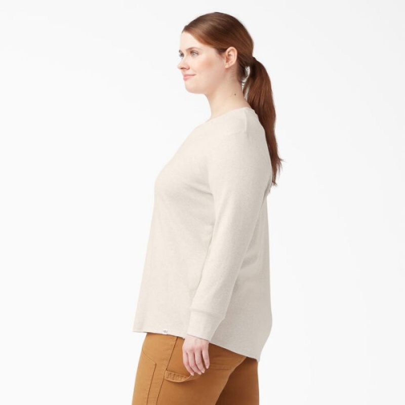 Dickies Plus Long Sleeve Thermal Shirt Bej | OTPG4487