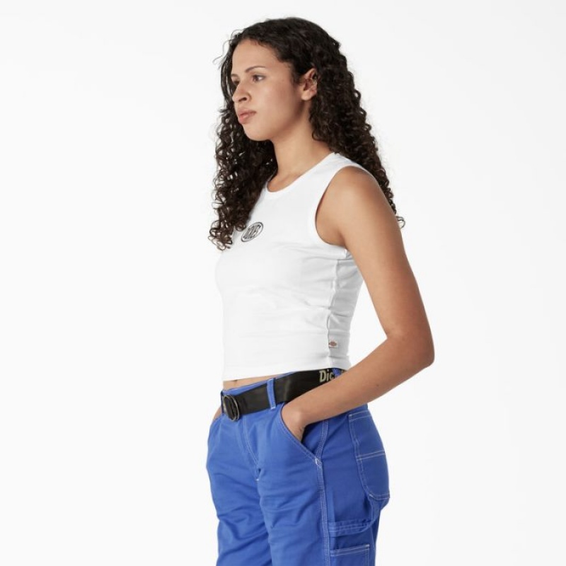Dickies Racerback Cropped Tank Top Albi | IJYY6041