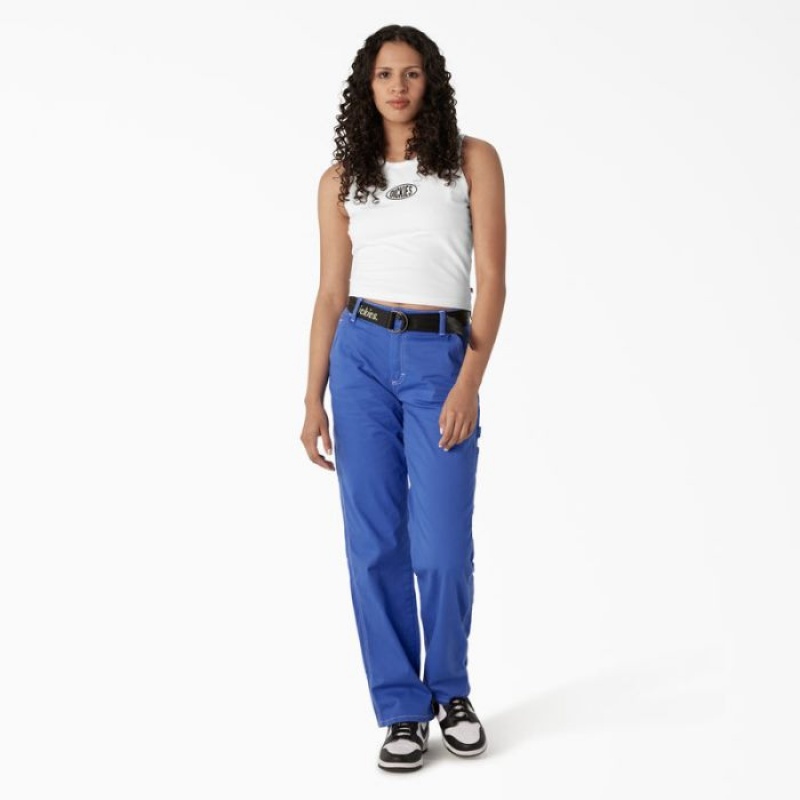 Dickies Racerback Cropped Tank Top Albi | IJYY6041