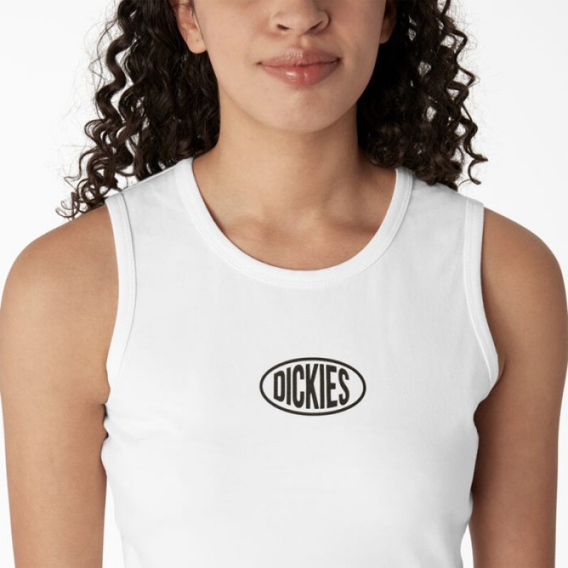 Dickies Racerback Cropped Tank Top Albi | IJYY6041