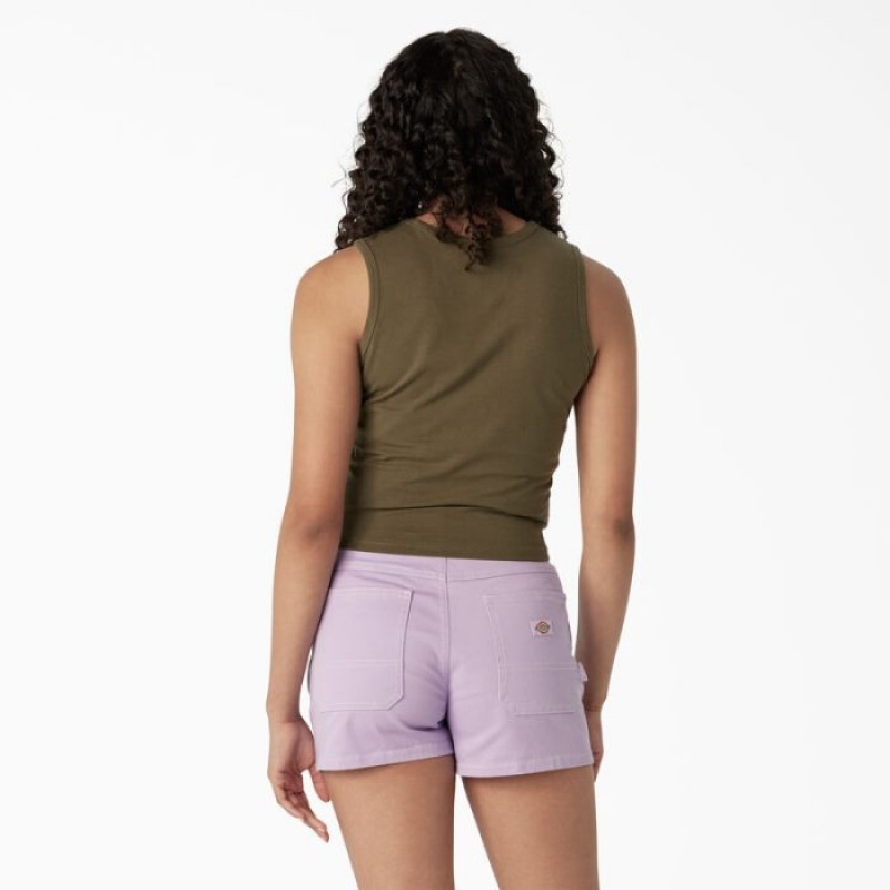 Dickies Racerback Cropped Tank Top Verzi | TSHE4610