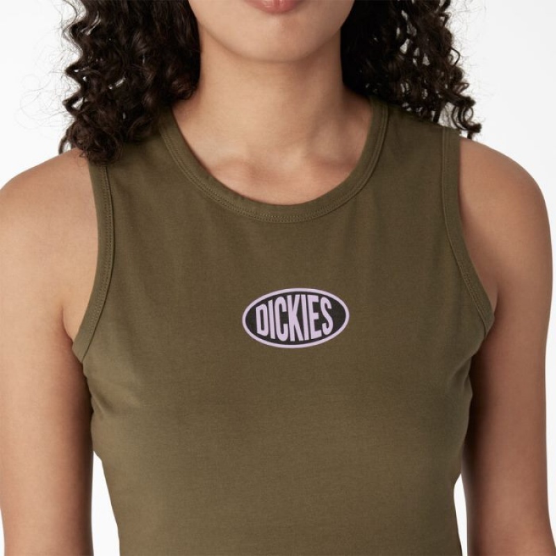 Dickies Racerback Cropped Tank Top Verzi | TSHE4610