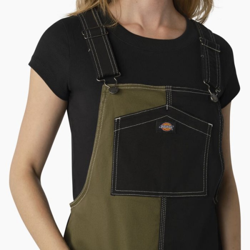 Dickies Regular Fit Colorblock Bib Overall Rochie Negrii | DOIX4282