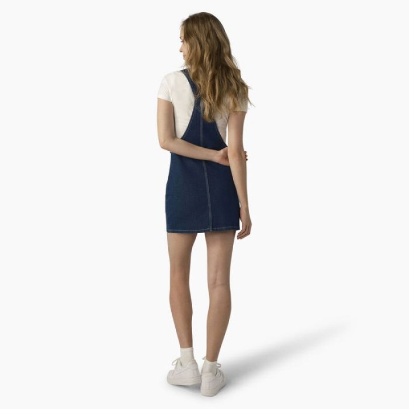 Dickies Regular Fit Denim Bib Overall Rochie Indigo Albastri | EJUZ2727