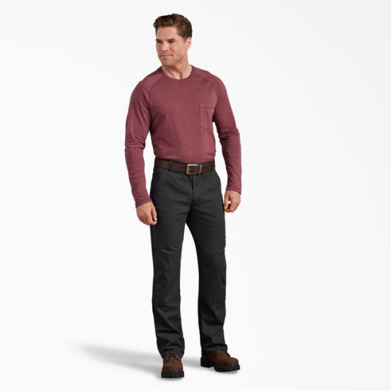 Dickies Regular Fit Duck Double Knee Pants Negrii | HSAA8247