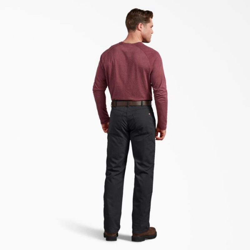 Dickies Regular Fit Duck Double Knee Pants Negrii | HSAA8247
