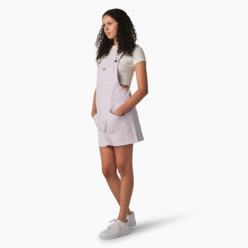 Dickies Regular Fit Hickory Stripe Bib Overall Rochie Violet Roz | CYXZ7048