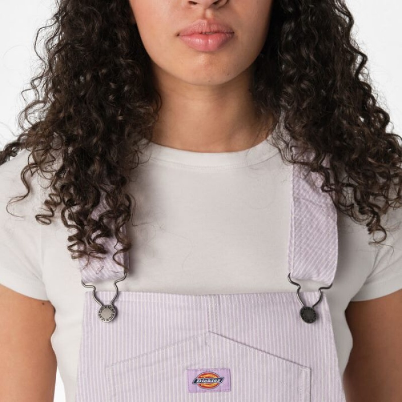 Dickies Regular Fit Hickory Stripe Bib Overall Rochie Violet Roz | CYXZ7048