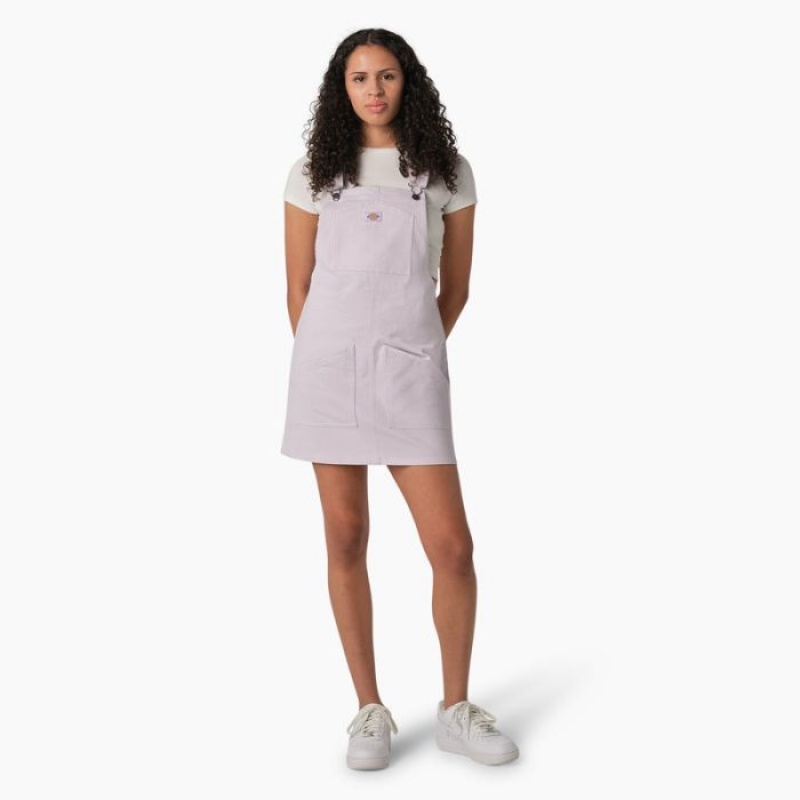 Dickies Regular Fit Hickory Stripe Bib Overall Rochie Violet Roz | CYXZ7048