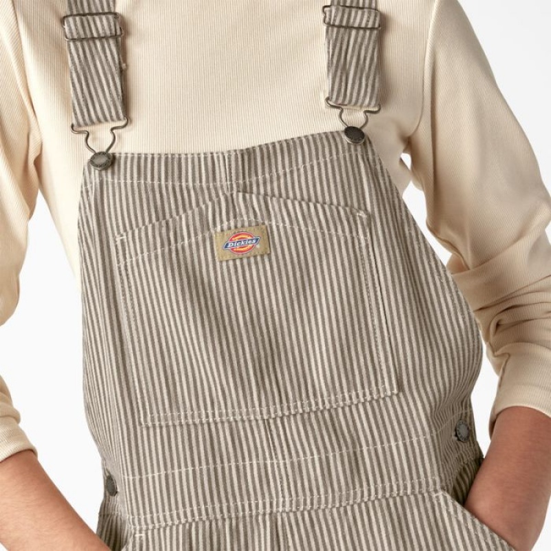 Dickies Regular Fit Hickory Stripe Bib Overalls Albastru Regal Verzi | VFMR1555