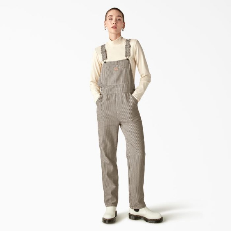 Dickies Regular Fit Hickory Stripe Bib Overalls Albastru Regal Verzi | VFMR1555