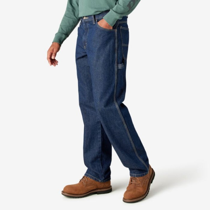 Dickies Relaxed Fit Heavyweight Carpenter Jeans Indigo Albastri | XJIO1741