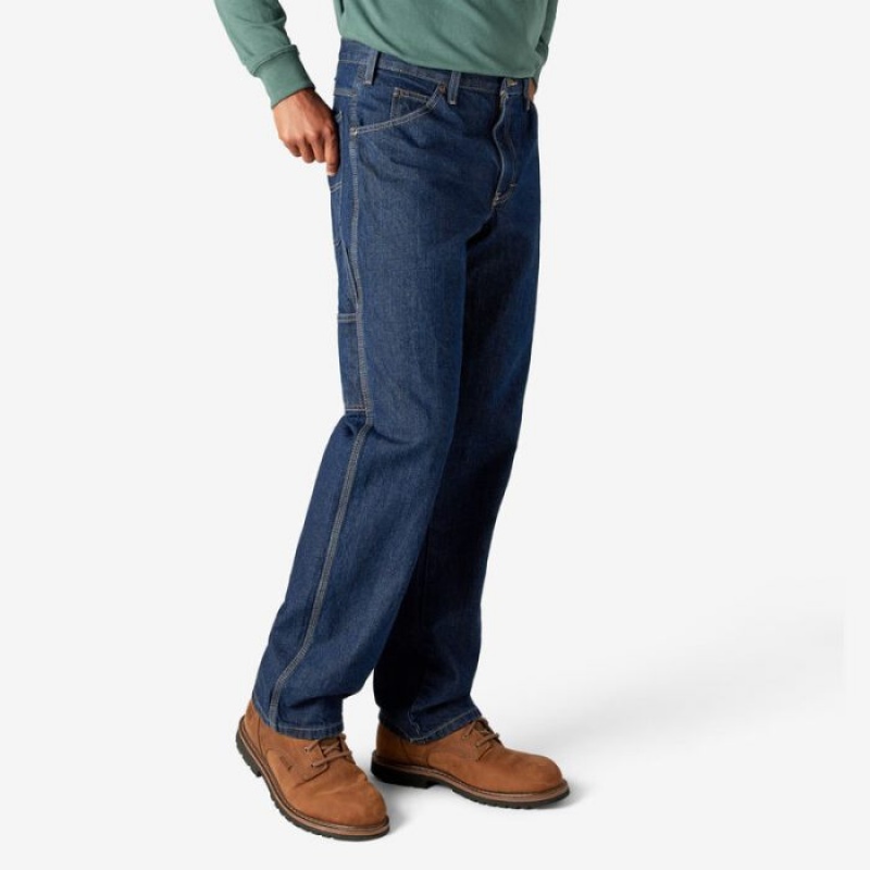 Dickies Relaxed Fit Heavyweight Carpenter Jeans Indigo Albastri | XJIO1741