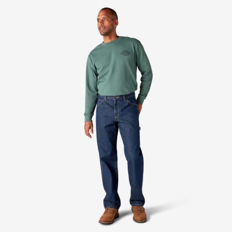 Dickies Relaxed Fit Heavyweight Carpenter Jeans Indigo Albastri | XJIO1741