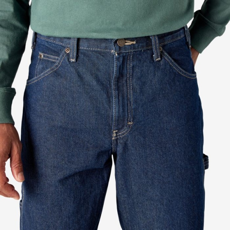 Dickies Relaxed Fit Heavyweight Carpenter Jeans Indigo Albastri | XJIO1741