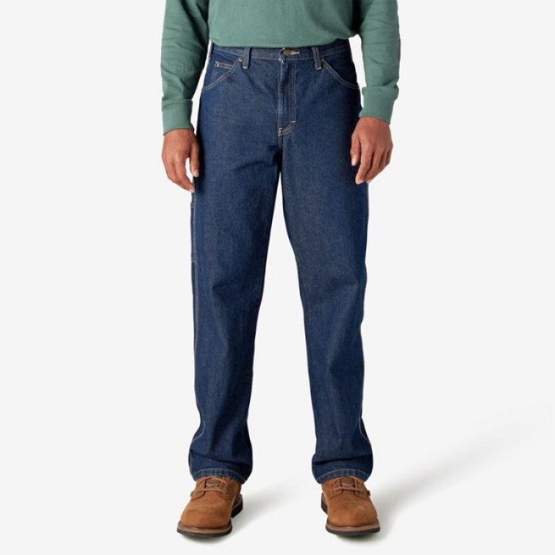 Dickies Relaxed Fit Heavyweight Carpenter Jeans Indigo Albastri | XJIO1741