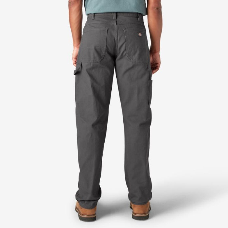 Dickies Relaxed Fit Heavyweight Duck Carpenter Pants Rinsed Slate | LXAC2611