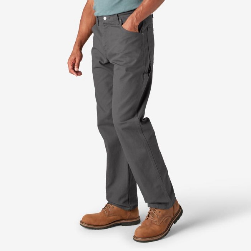 Dickies Relaxed Fit Heavyweight Duck Carpenter Pants Rinsed Slate | LXAC2611